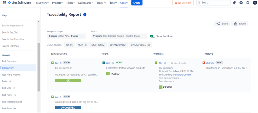 Xray-Traceability-Report