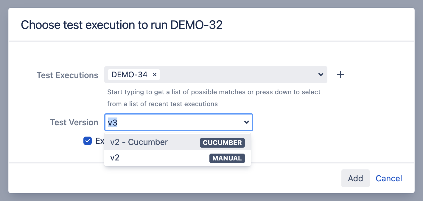 Xray Enterprise Test Case Versioning Test Version Test Execution