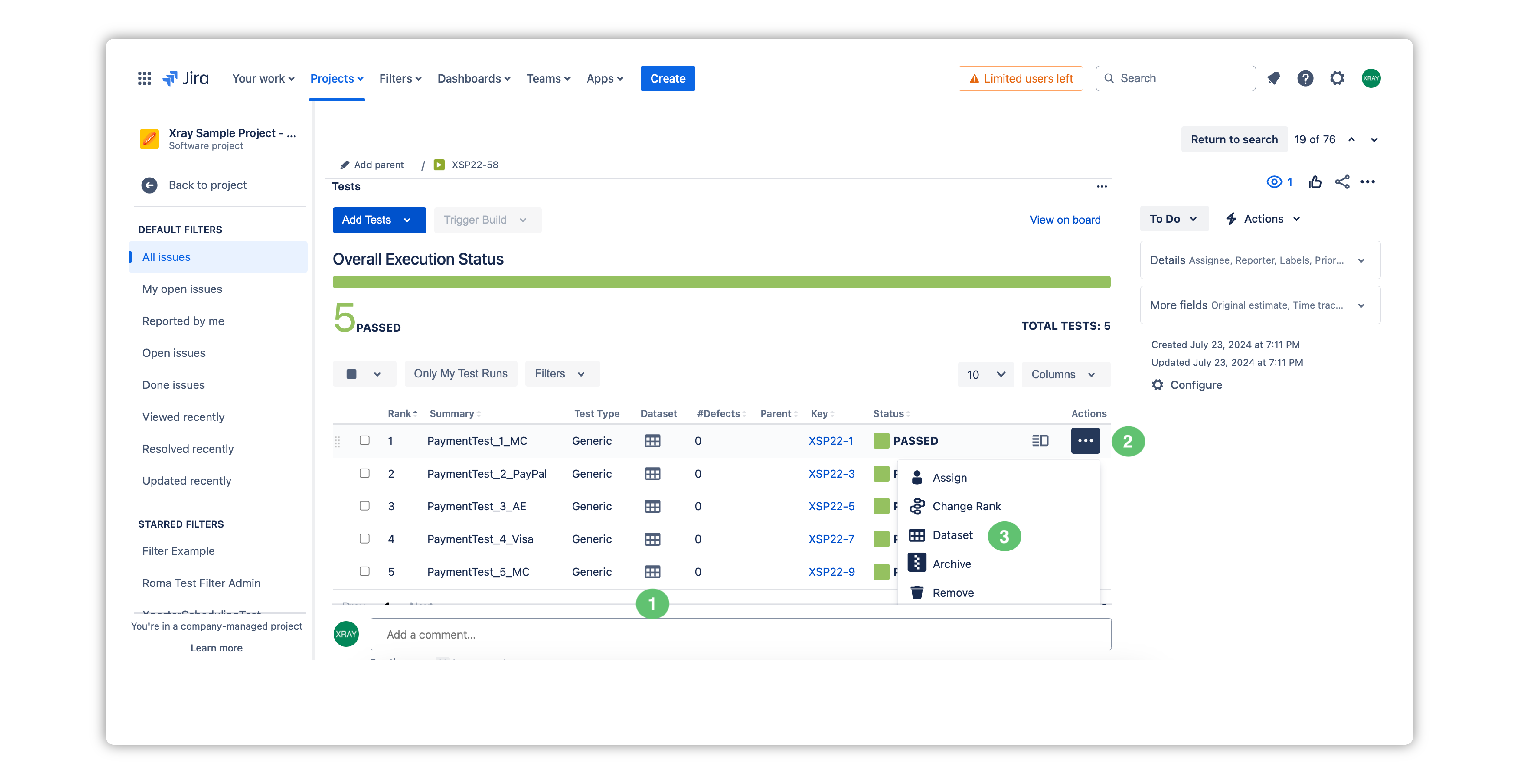 Test Parameterization Techniques Jira Execution Status