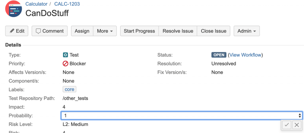 The following screen shows how to add Tests to a Test Execution/Test Plan/ Test Set, sorted by risk-level.